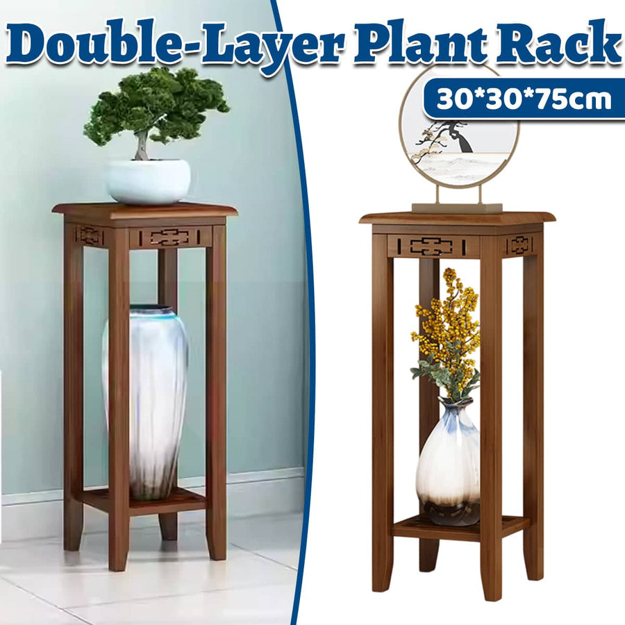 Two-Tier Plant Stand, Brown, 30 x 30 x 75 cm