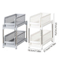 Two-Tier Pull-Out Storage Rack for Kitchen and Bathroom - White - view 4