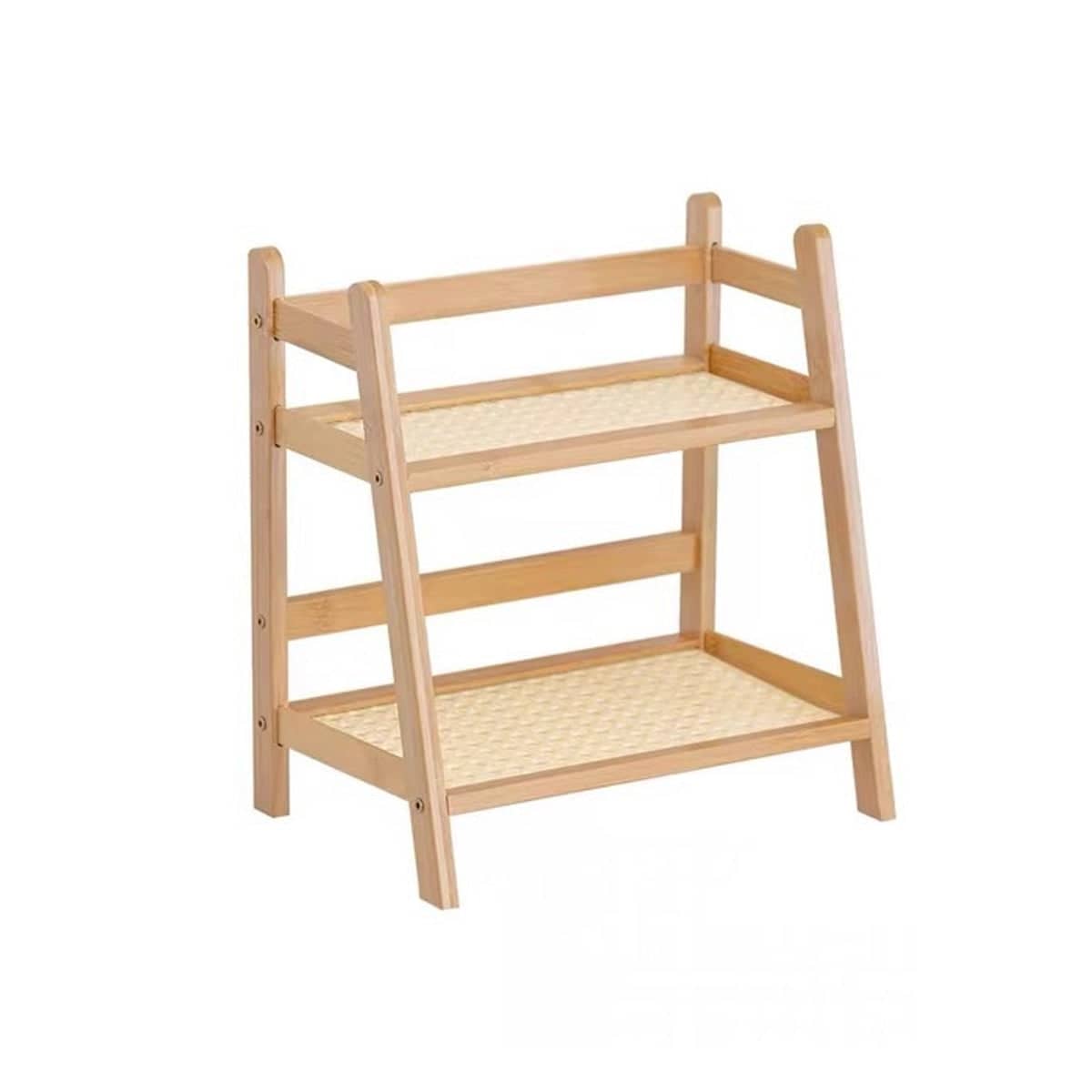Two Tier Wooden Cup and Flower Pot Storage Rack for Kitchen and Living Room - view 2