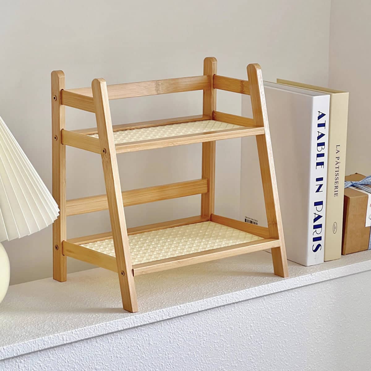 Two Tier Wooden Cup and Flower Pot Storage Rack for Kitchen and Living Room - view 5