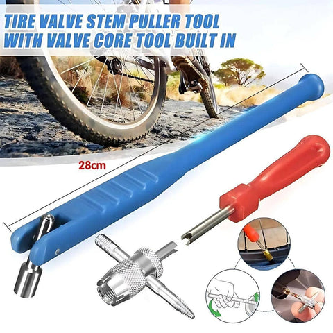 Tyre Valve Stem Puller Tool Set with Valve Core Tool, Pack of 3