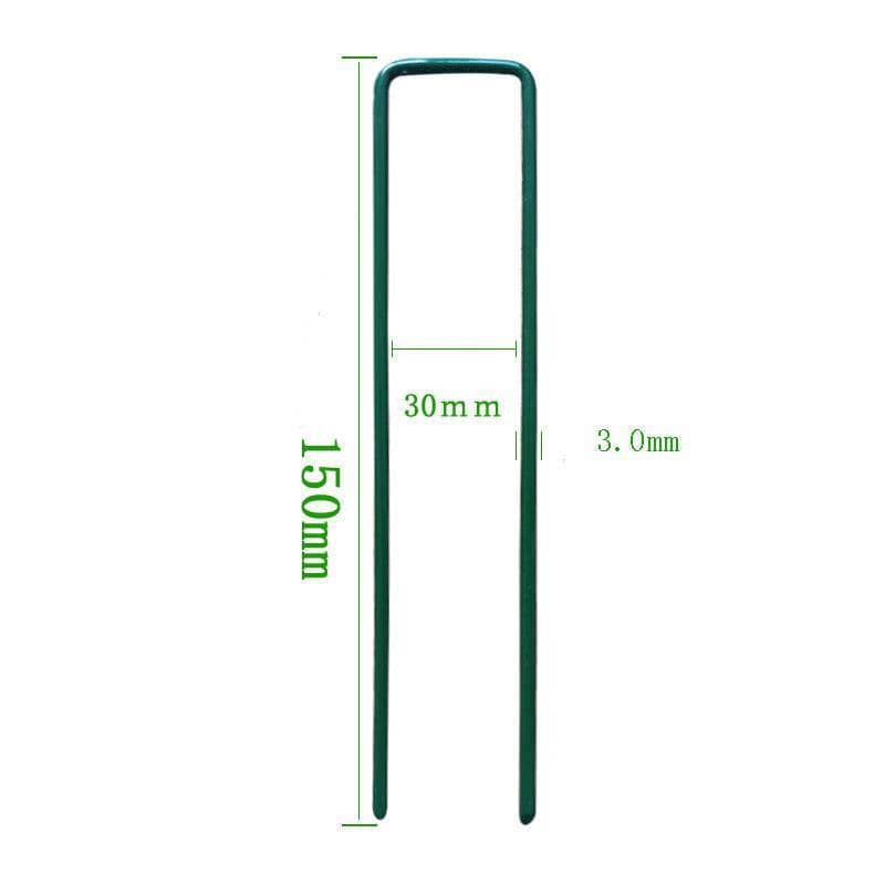 U-Shape Artificial Grass Turf Pins, Pack of 50 - Anti-Rust Steel Lawn Pegs - view 3