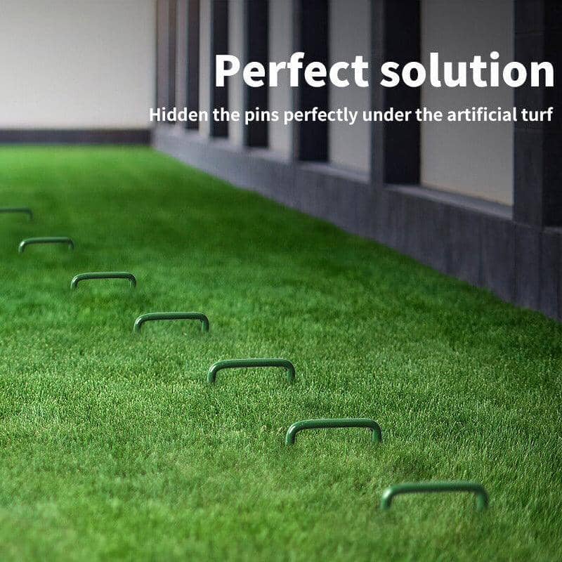 U-Shape Artificial Grass Turf Pins, Pack of 50 - Anti-Rust Steel Lawn Pegs - view 4