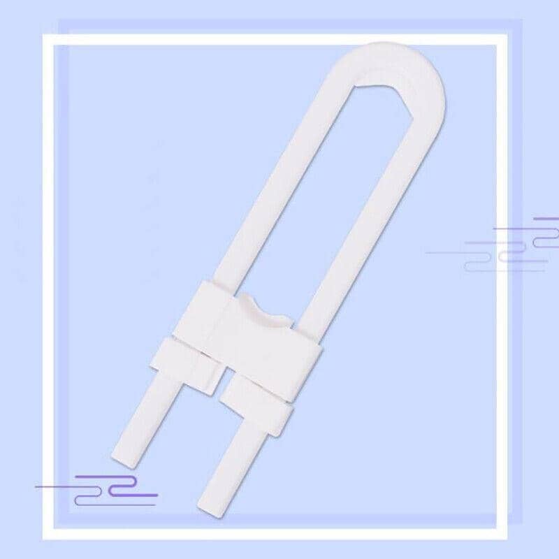U-Shaped Cabinet Drawer Door Safety Lock, White - Pack of 2 - view 5
