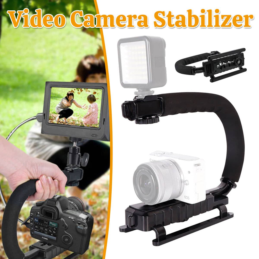 U Shaped Camera Stabilizer Rig for DSLR Video Shooting with Hot Shoe Mount