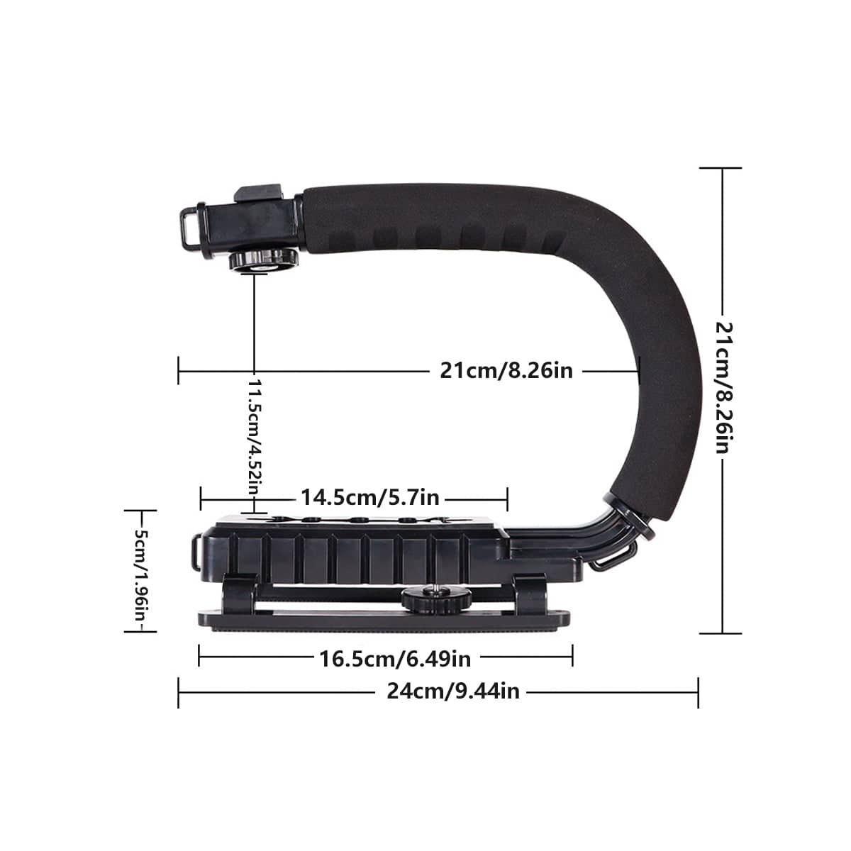 U Shaped Camera Stabilizer Rig for DSLR Video Shooting with Hot Shoe Mount - view 3