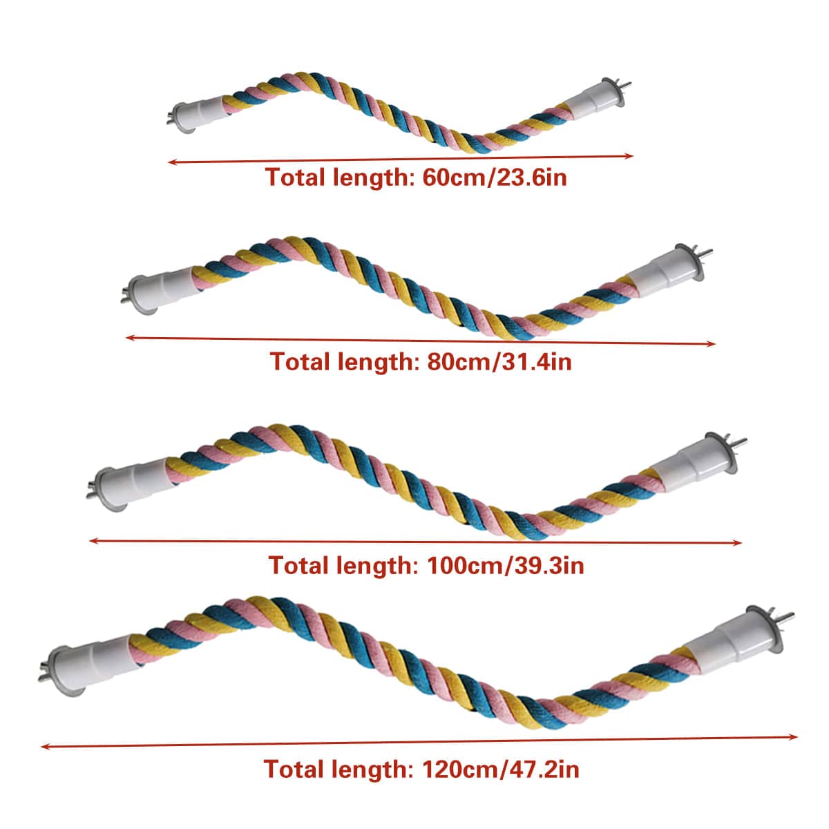 U-Shaped Cotton Rope Parrot Perch for Bird Cage - 120cm - view 4
