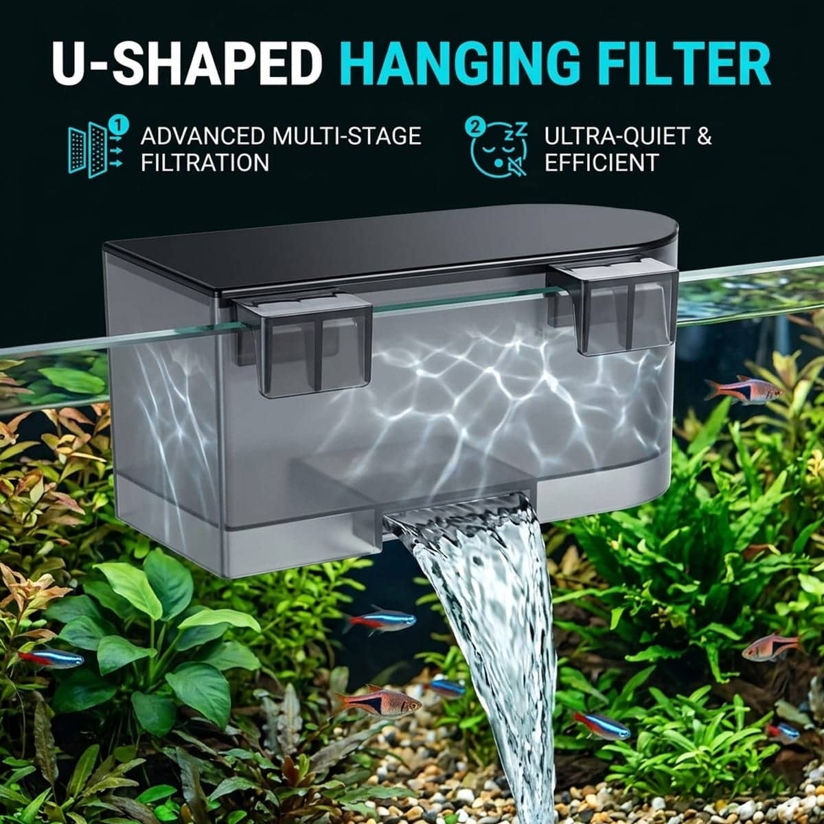 U Shaped Hanging Aquarium Filter Box without Pump