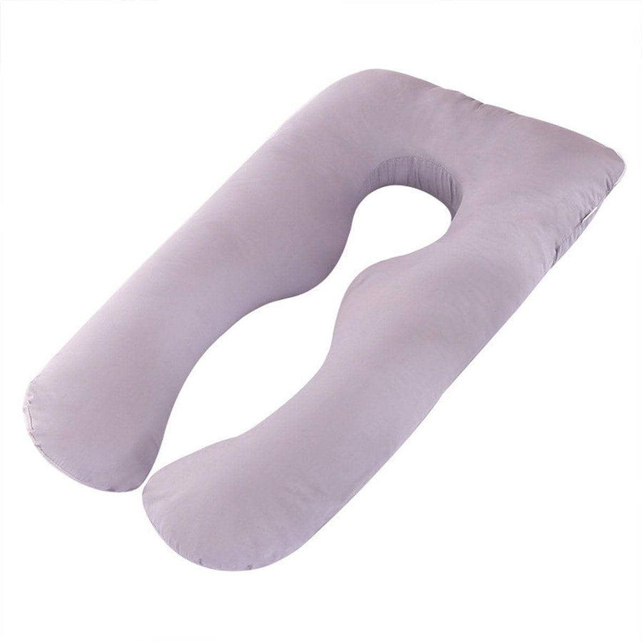 U-Shaped Maternity Pillow with Cotton Cover - Grey