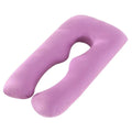 U-Shaped Maternity Pillow with Cotton Cover - Purple