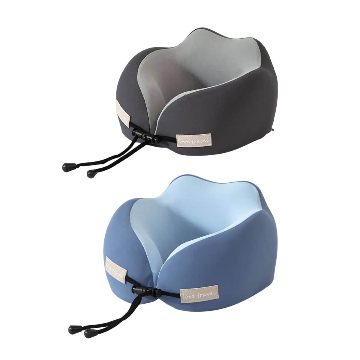 U-Shaped Memory Foam Travel Neck Pillow - Dark Blue - view 3