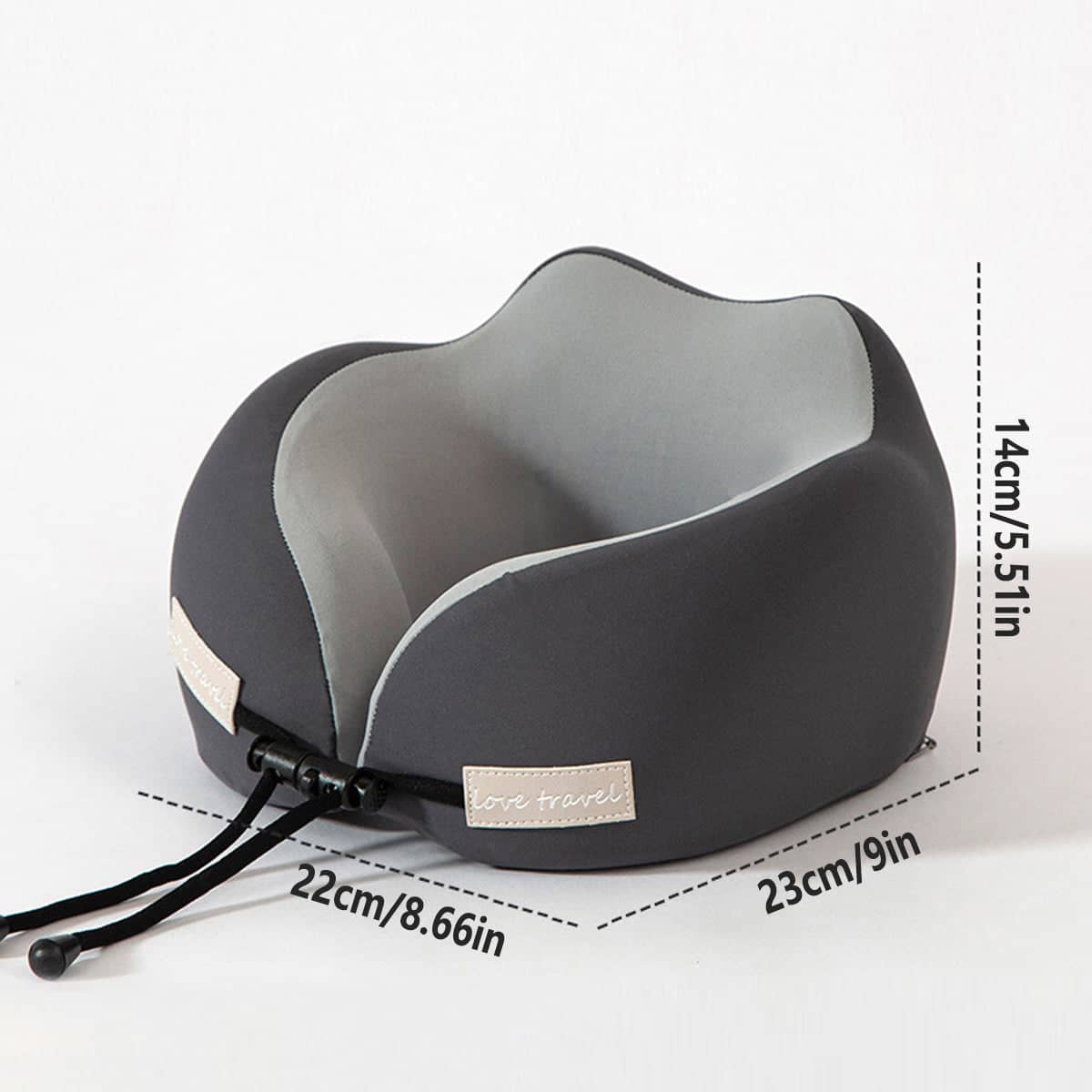 U-Shaped Memory Foam Travel Neck Pillow - Dark Blue - view 4