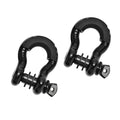 U-Shaped Recovery Shackles, Forged Steel - Black, Set of 2