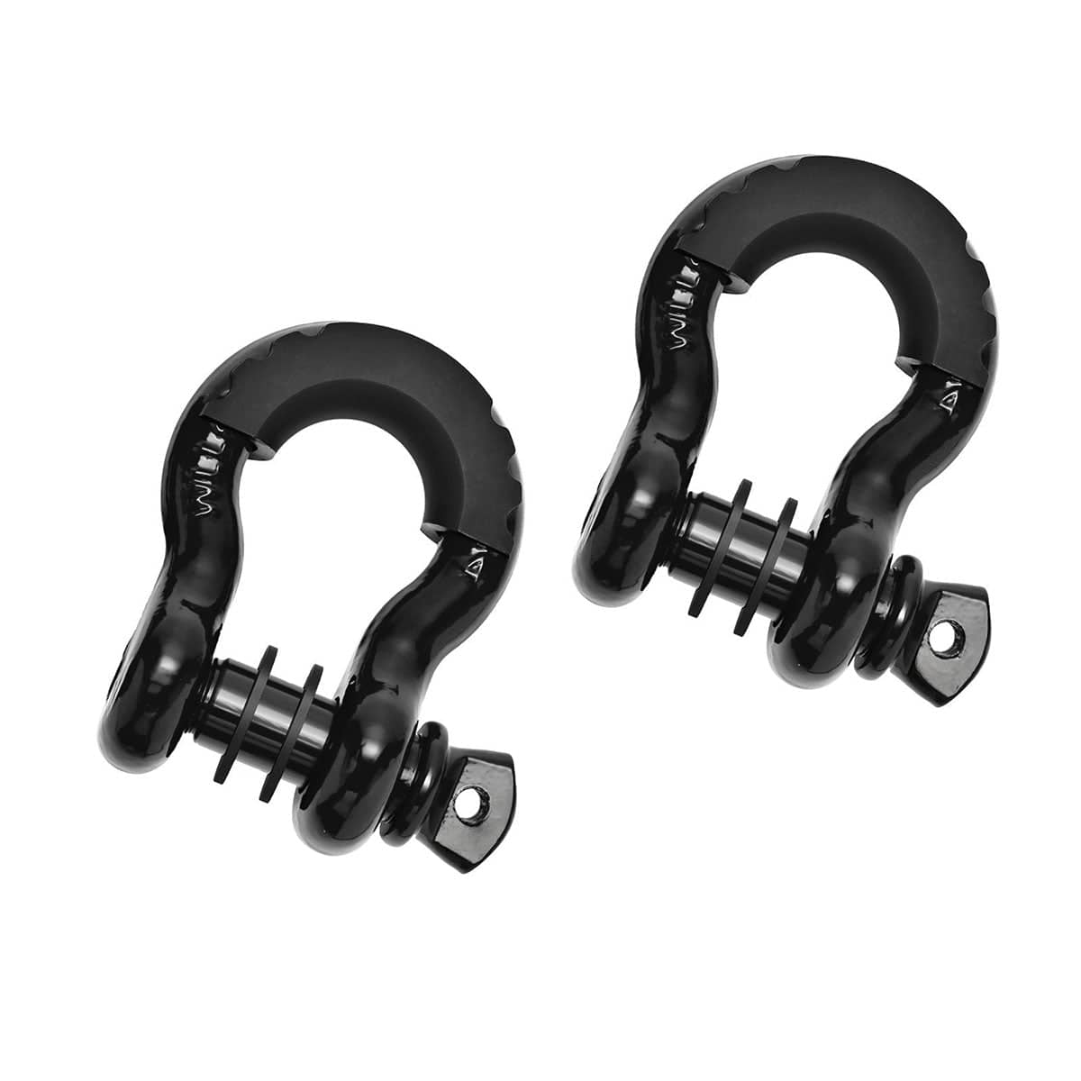 U-Shaped Recovery Shackles, Forged Steel - Black, Set of 2