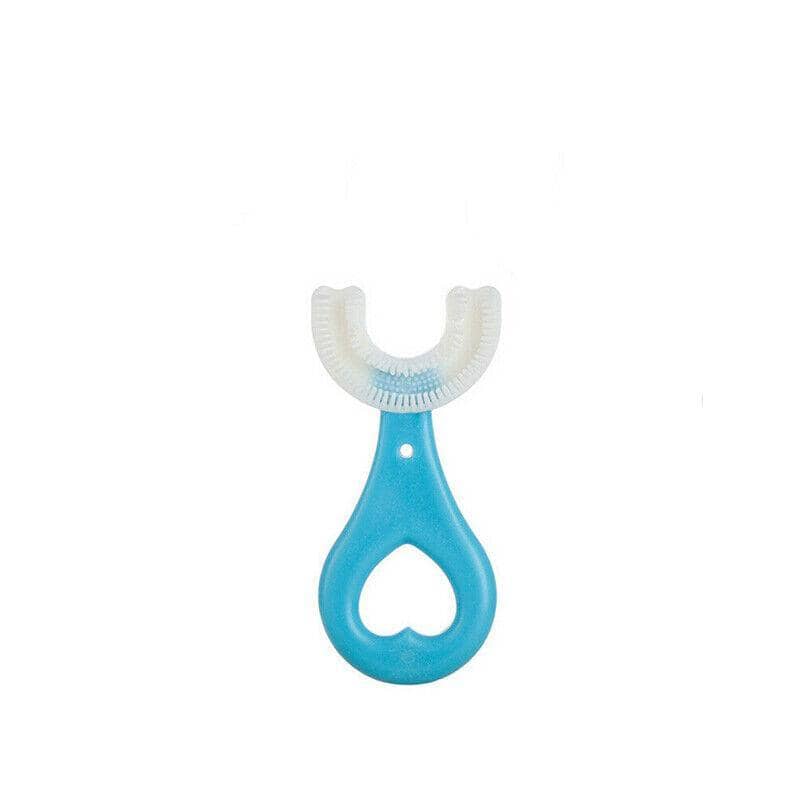 U-Shaped Silicone Kids Toothbrush - Blue, 2 to 6 Years Old