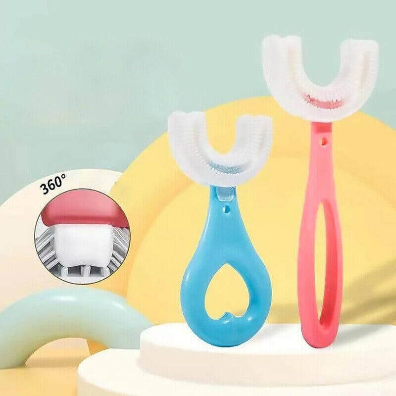 U-Shaped Silicone Kids Toothbrush - Blue, 2 to 6 Years Old - view 5
