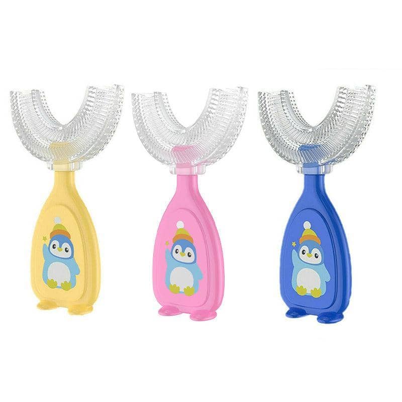 U-Shaped Silicone Kids Toothbrush, Size L (5cm Brush Head) - Blue - view 3