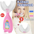 U-Shaped Silicone Kids Toothbrush, Size L (5cm Brush Head) - Pink - view 2