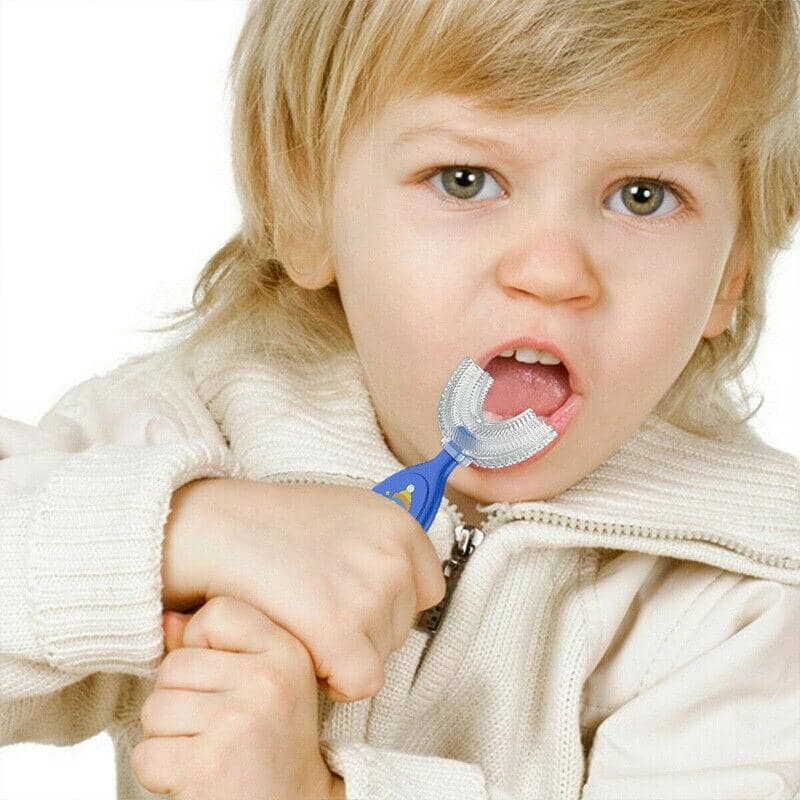 U-Shaped Silicone Kids Toothbrush, Size L (5cm Brush Head) - Pink - view 5
