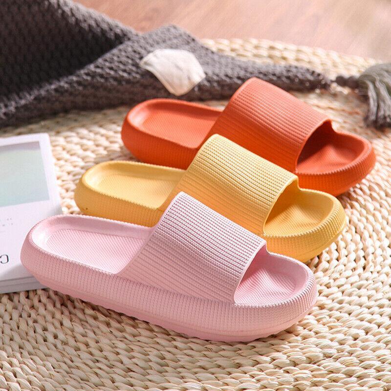 Ultra-Soft EVA Pillow Slides, Thick Cushioned Sole - Orange 38-39 - view 9