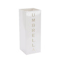 Umbrella Stand Storage Cylinder with Cutout Design - White