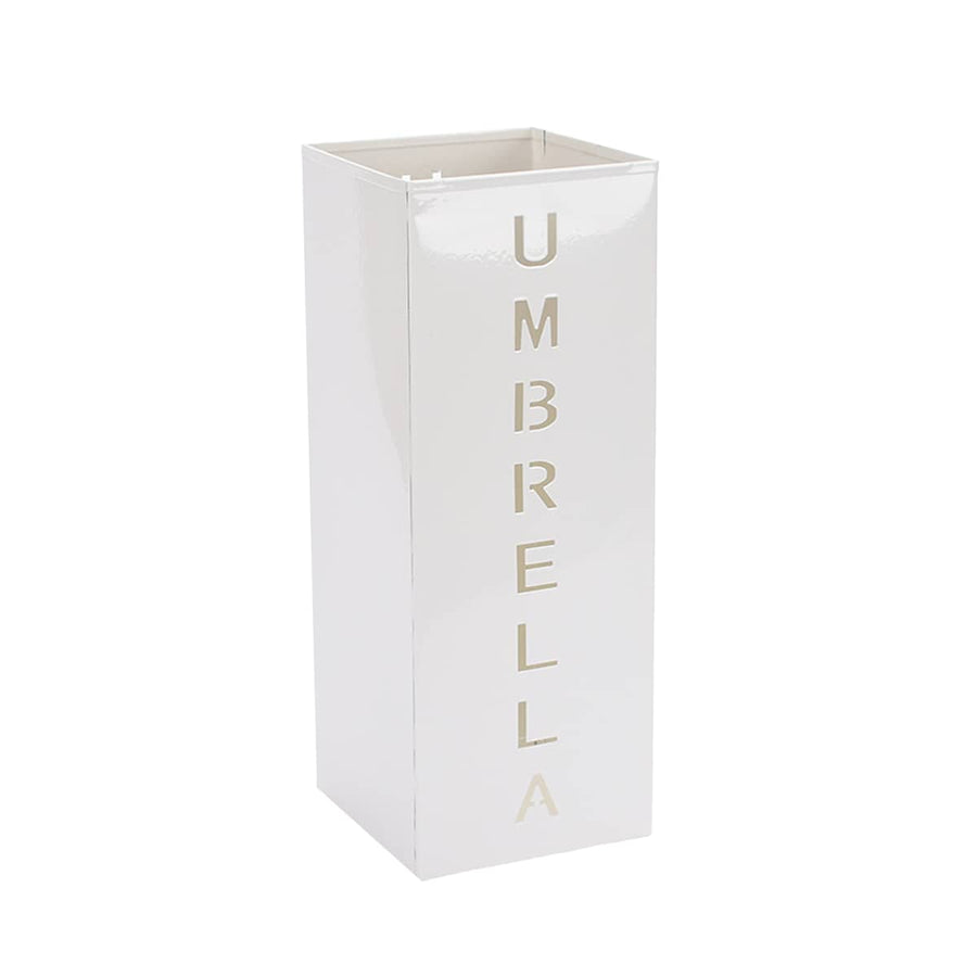 Umbrella Stand Storage Cylinder with Cutout Design - White