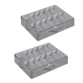 Under Bed Shoe Storage Boxes with Zipper Covers, Set of 2 - Grey