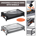Under Bed Storage Bin with Wheels and Clear Lid - Black - view 2