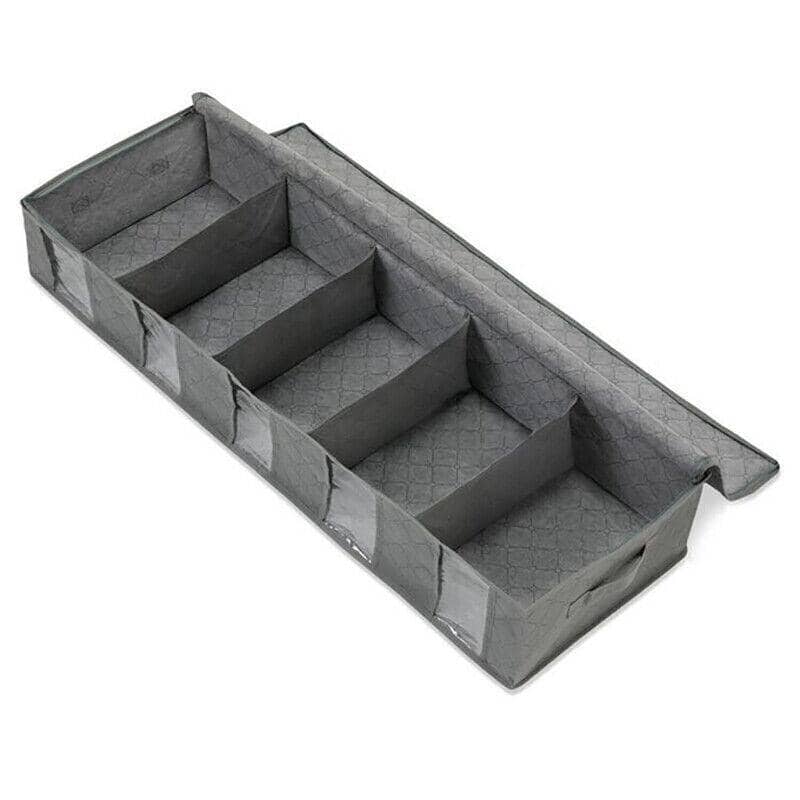 Under Bed Storage Organiser Bag with 5 Compartments, Large Capacity - Blue - view 3
