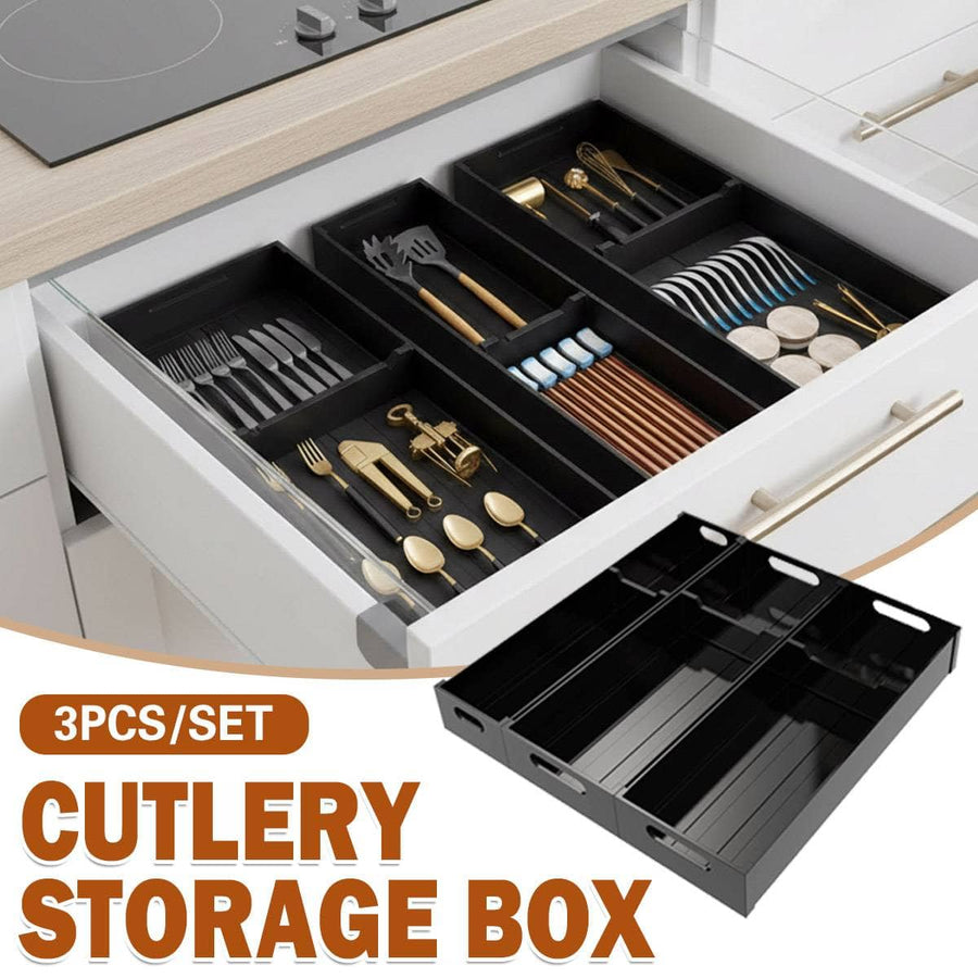 Under Cabinet Drawer Organiser Bin for Cutlery and Utensils