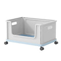 Under Desk Book Storage Box with Wheels - Blue