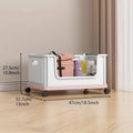 Under Desk Book Storage Box with Wheels - Blue - view 4