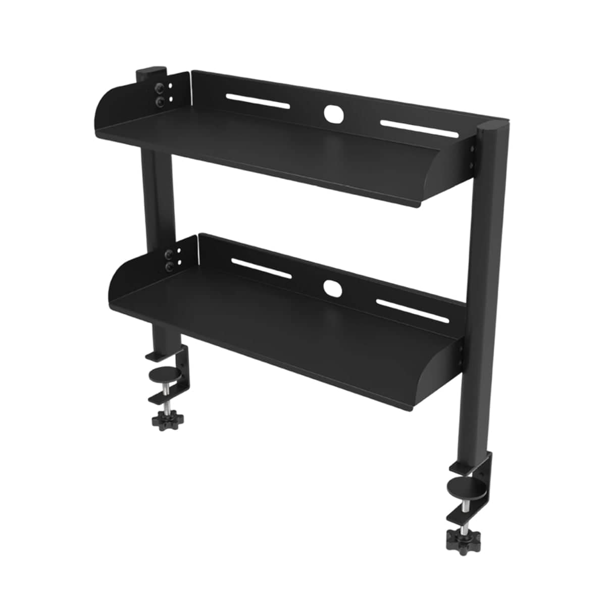 Under Desk Double Layer Storage Shelf Rack Organiser, Black - view 2