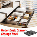 Under Desk Drawer Storage Rack Hanging Organiser Space Saving Carbon Steel, Black
