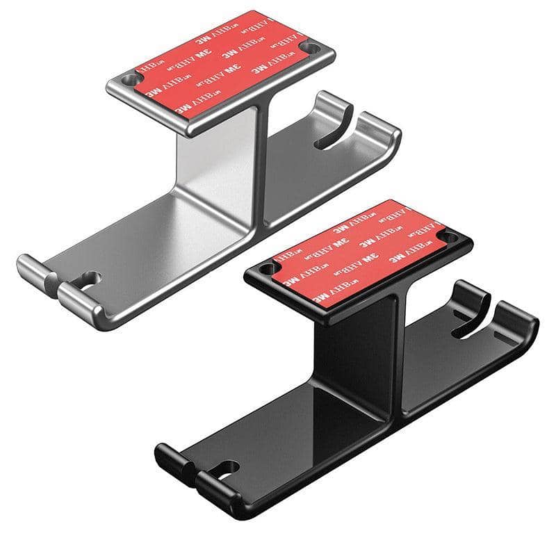 Under Desk Dual Headphone Hanger with Cable Holder - Silver - view 3