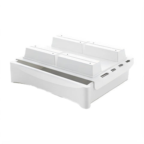 Under Desk Hidden Drawer, Tape or Screw Mount - White, 32 mm