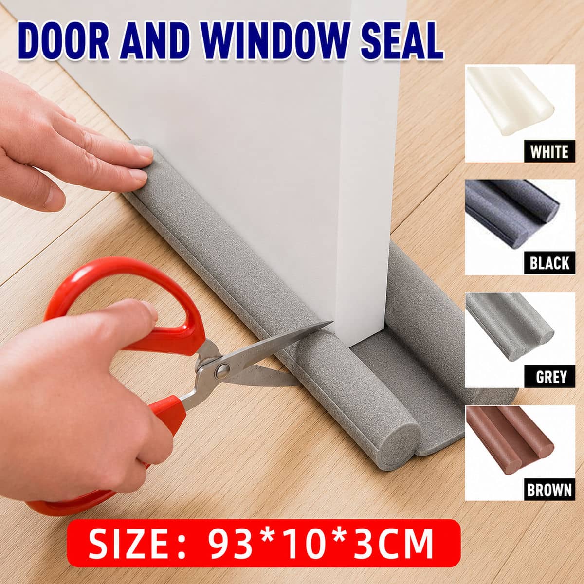 Under-Door Draught Guard EVA 93 x 10 cm - Brown - view 2