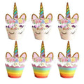 Unicorn Birthday Cupcake Toppers and Wrappers, Pack of 24 - view 3
