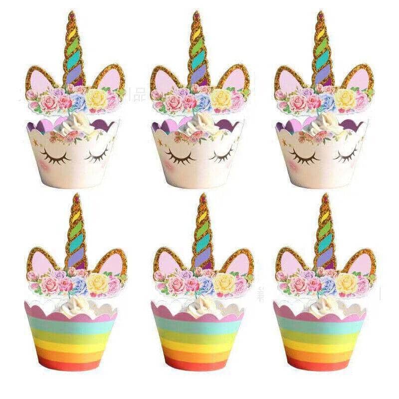 Unicorn Birthday Cupcake Toppers and Wrappers, Pack of 24 - view 3
