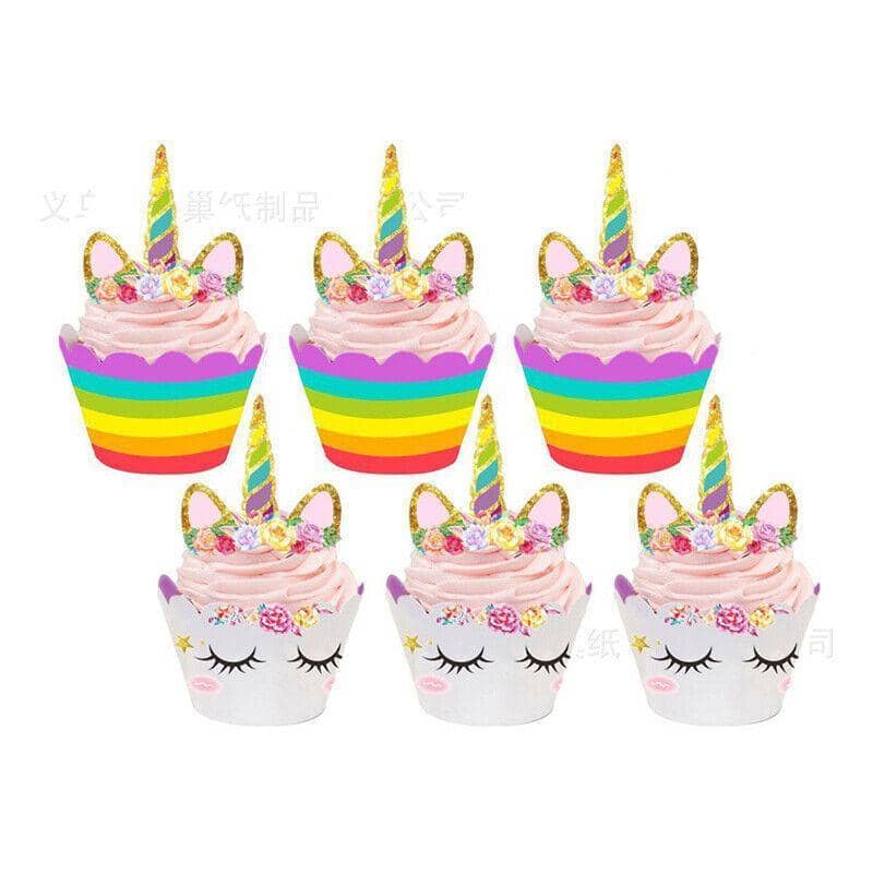 Unicorn Birthday Cupcake Toppers and Wrappers, Pack of 24 - view 5
