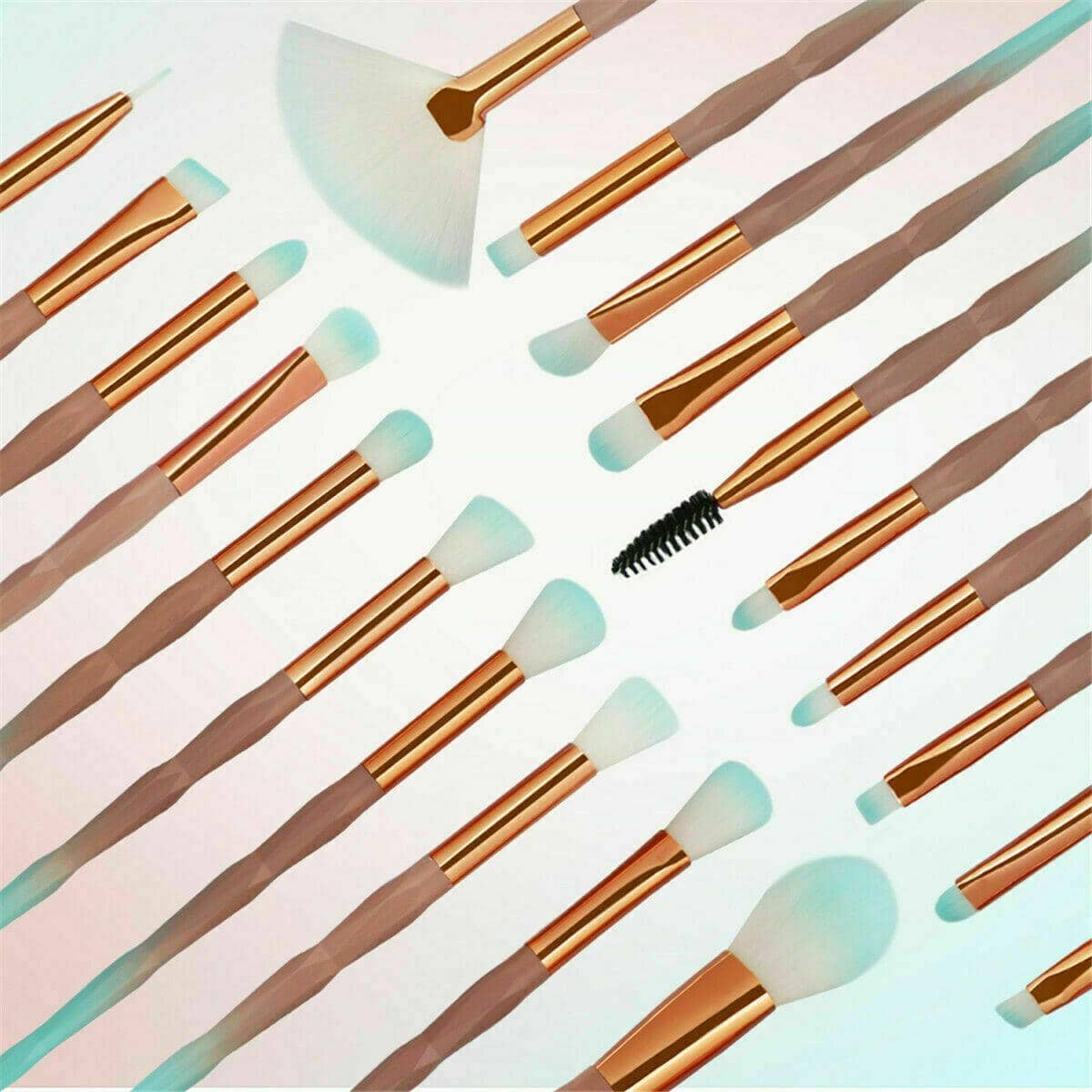 Unicorn Eye Makeup Brush Set, 20 Piece - Green and Pink - view 5