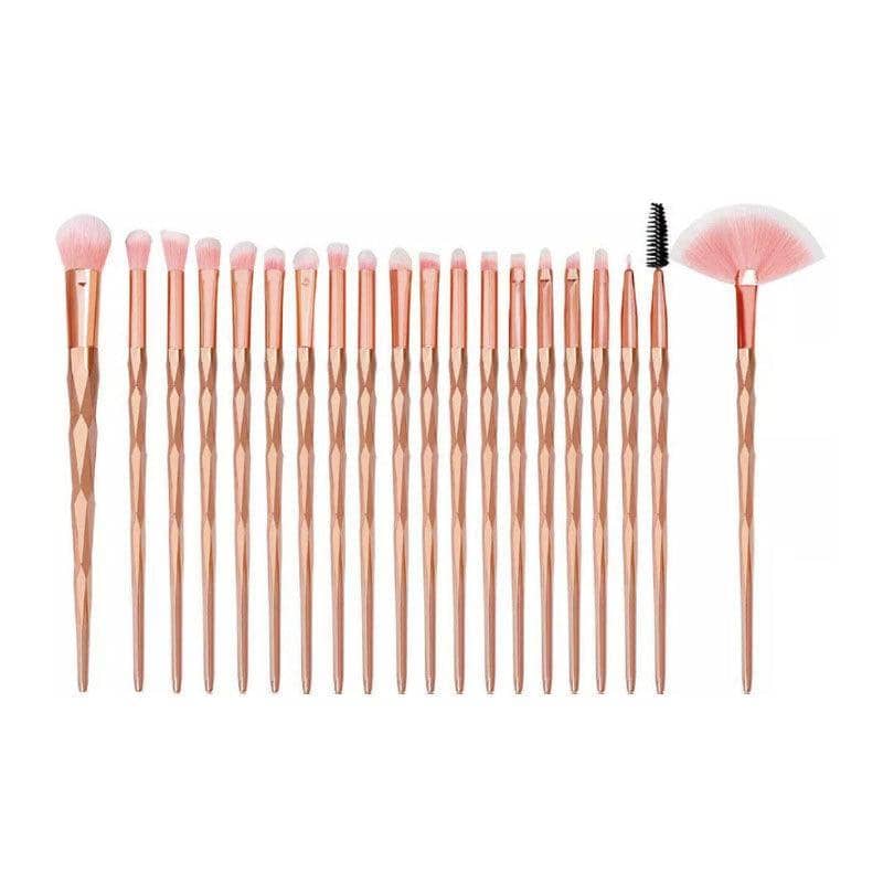 Unicorn Eye Makeup Brush Set, 20 Piece - Rose Gold