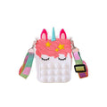 Unicorn Pop It Shoulder Bag for Girls and Women - White