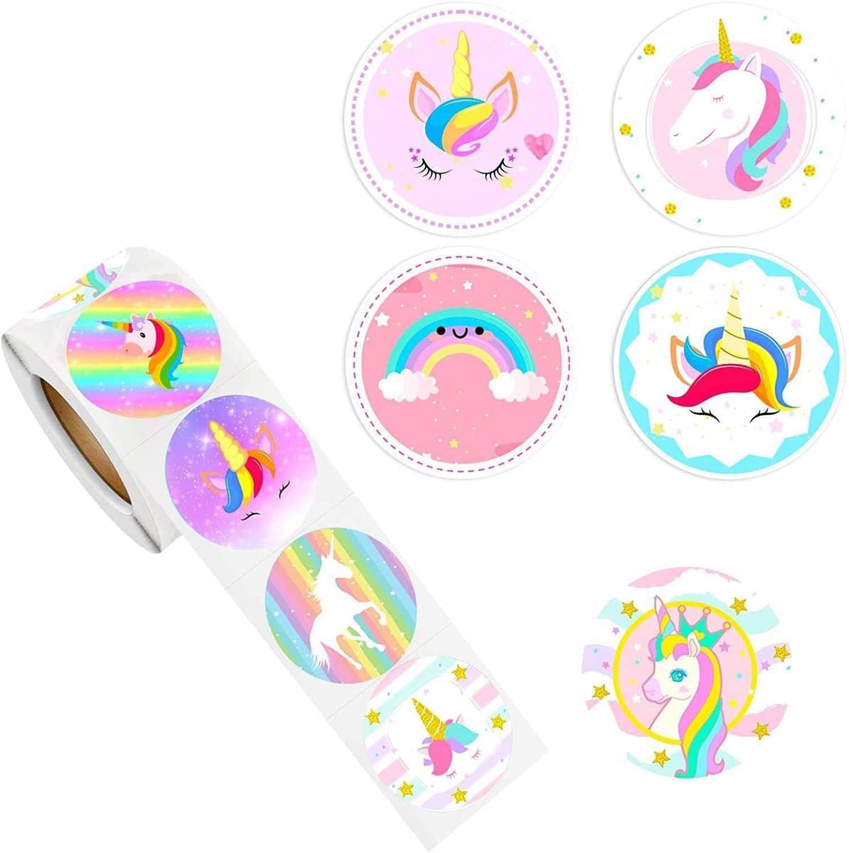 Unicorn Sticker Rolls for School and Crafts - 2.5 cm Stickers, 10 Rolls - view 3