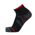 Unisex Ankle Compression Socks for Foot Support - Black and Red, L/XL (Sole 20 cm)