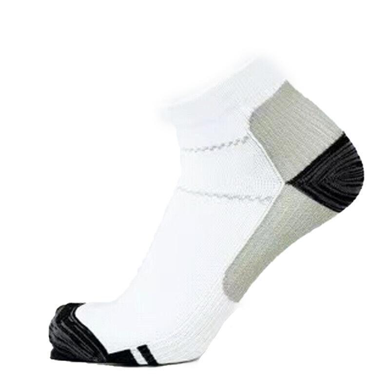 Unisex Ankle Support Socks, 1 Pair, S/M - White and Grey