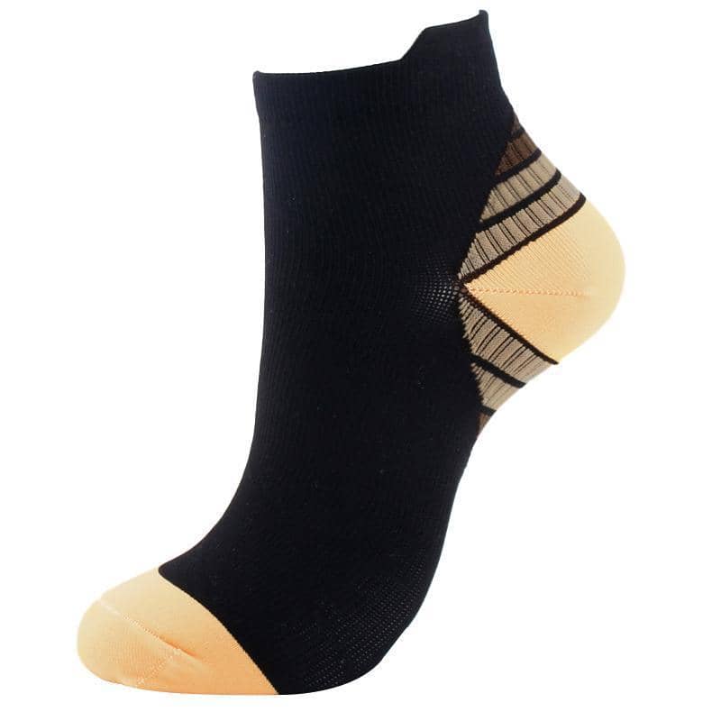 Unisex Compression Socks Foot Sleeve, Nylon, Pack of 6 - Yellow