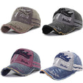 Unisex Distressed Cotton Baseball Cap with Adjustable Strap - Grey - view 3