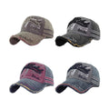 Unisex Distressed Cotton Baseball Cap with Adjustable Strap - Grey - view 4
