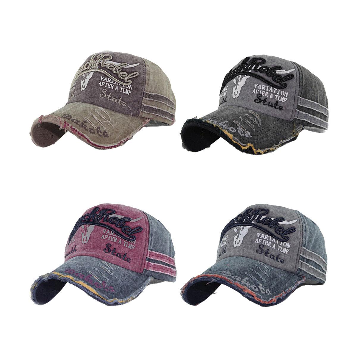 Unisex Distressed Cotton Baseball Cap with Adjustable Strap - Olive Green - view 4